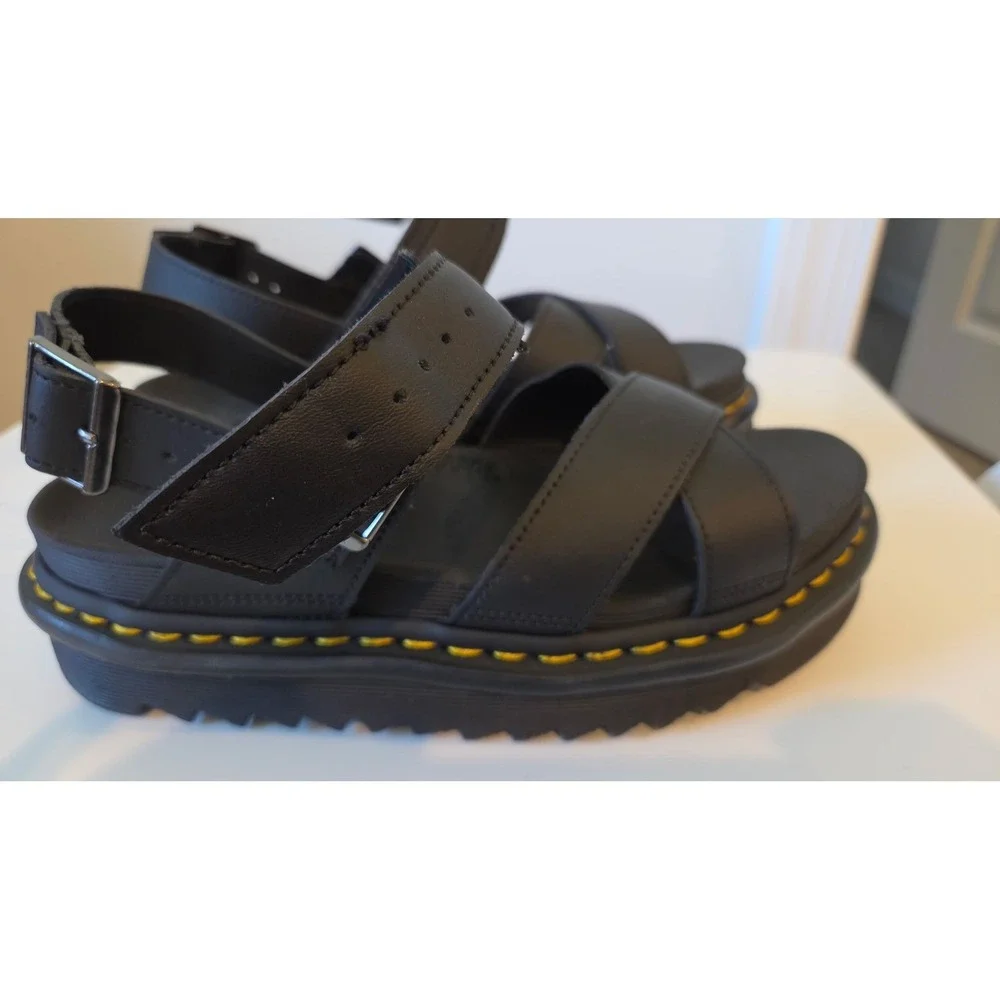 Dr. Martens Voss II Hydro Leather Platform Sandals Black 26799001 Womens 8 - Picture 3 of 7